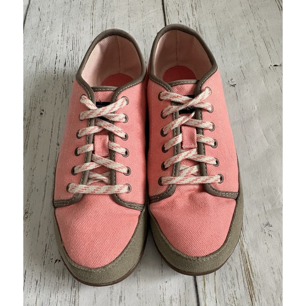 Patagonia Activist Canvas Sneakers Coral Pink Olive Green Womens sz 7